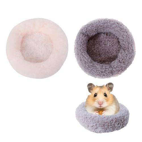 DiiWmme Plush Hamster Bed For Small Animals 2-Pack