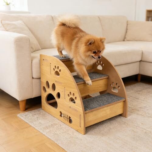 Maijiaju Wooden Dog Steps for Small Dogs & Cats