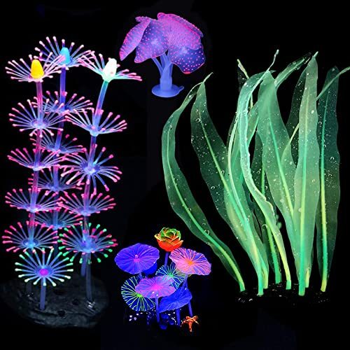 Podazz Glowing Aquarium Ornaments 4-Piece Set