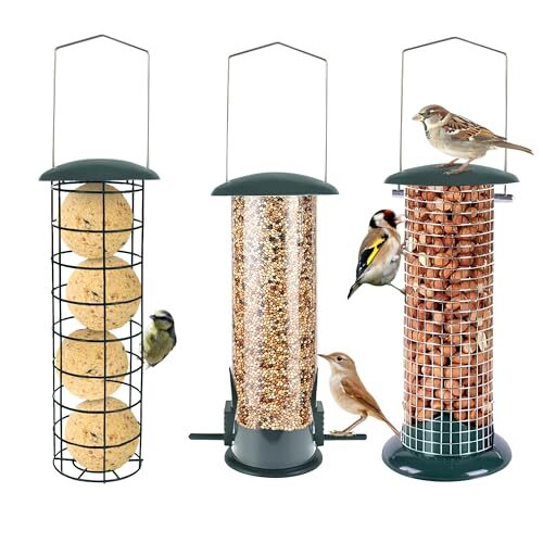 Green Haven Squirrel Proof Bird Feeder Set