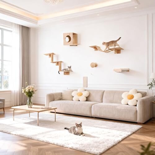 Grevigily Multi-Level Cat Wall Shelves