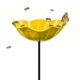 Yellow Metal Bird Bath Includes Stake