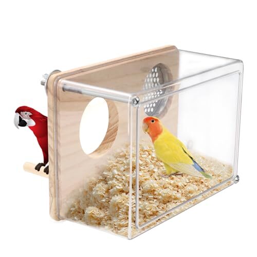 Transparent Parakeet Nesting Box With Perch