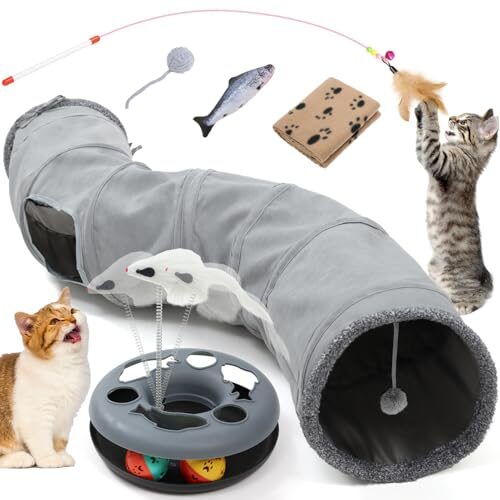 Ygjt Interactive Cat Tunnel for Indoor Cats