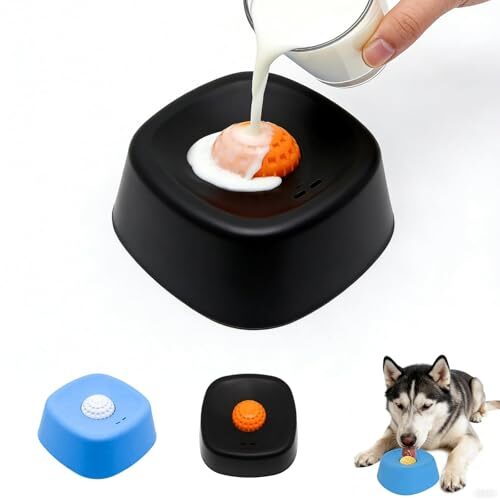 Dog Lick Bowl Slow Feeder With Spinning Ball