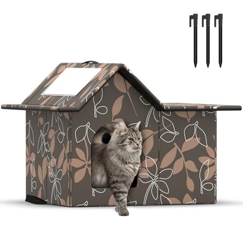 Outdoor Cat House for Cats and Small Dogs