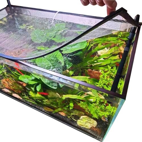 Magnetic Aquarium Mesh Lid Cover Black