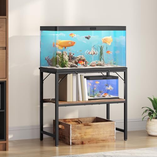 Mahancris Two-Tier Aquarium Stand for Fish and Reptiles
