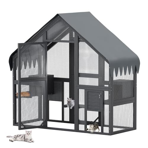 Mellcom Solid Wood Cat House for Cats