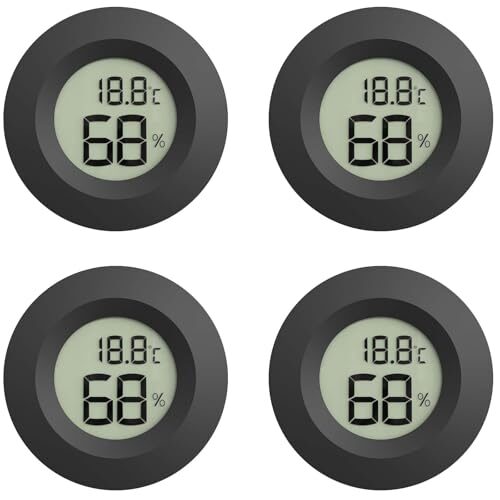 Digital Thermo Hygrometer For Reptiles 4 Pack