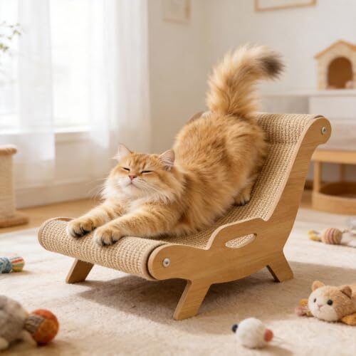 Wooden Cat Scratching Post for Small to Medium Cats
