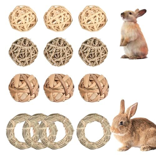 Natural Grass Rabbit Chew Toy Set 13 Pieces