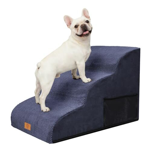 3-Step Dog Steps for Small Dogs Navy Blue