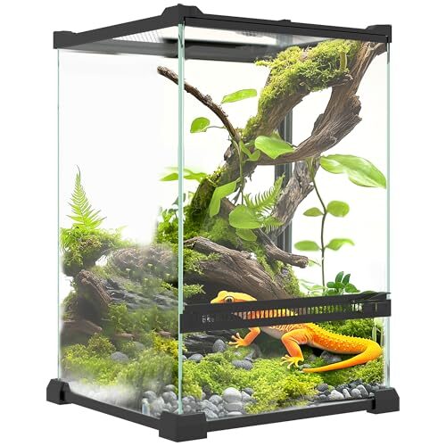 PawHut Glass Terrarium for Reptiles and Amphibians
