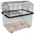 PawHut Black Hamster Cage With Wheels