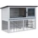 PawHut Two-Tier Rabbit Hutch for Small Animals
