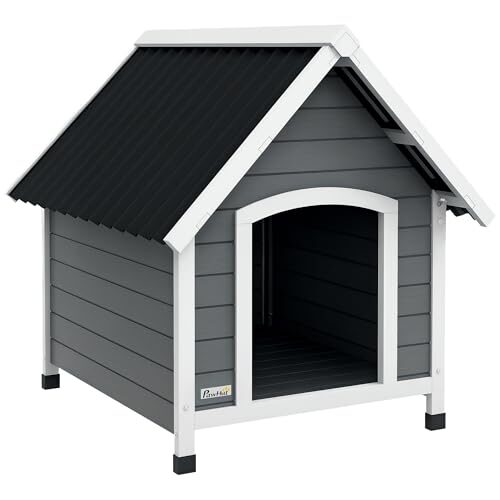 PawHut Wooden Dog House for Medium Dogs