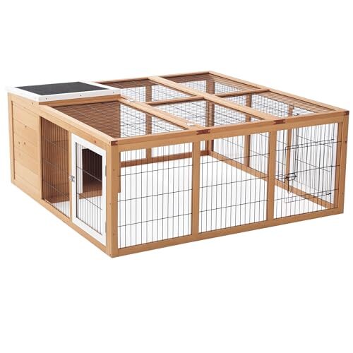 PawHut Outdoor Rabbit Hutch For Small Animals