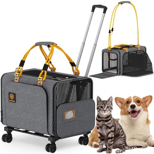 Pawzidea Large Dog Carrier with Wheels