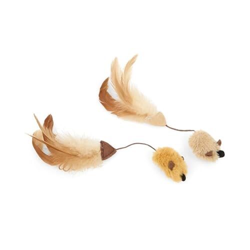 Petface Catnip Toy Plush Mice With Feather Tails Pack Of 2
