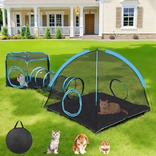 Tivray Outdoor Cat House with Tunnel