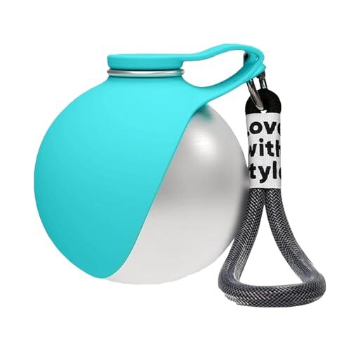 Dog Water Bottle with Integrated Bowl, Blue