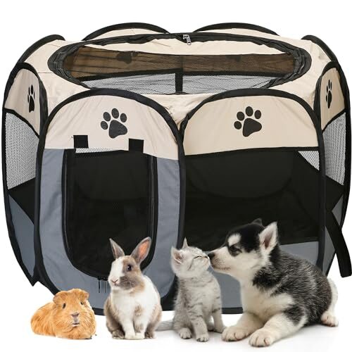 Foldable Pet Playpen for Dogs, Cats and Kittens