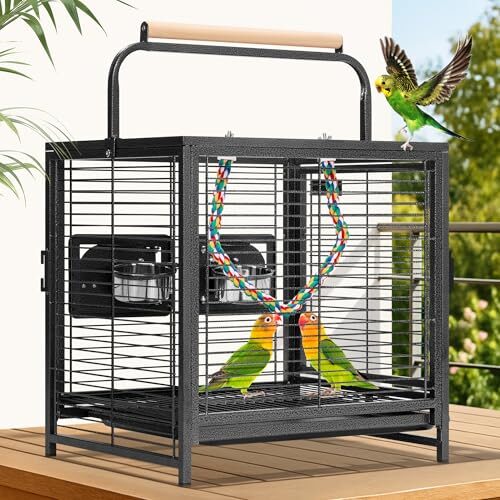 Vivohome Wrought Iron Bird Travel Cage