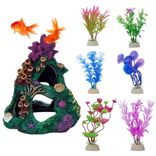 Ahandmaker Resin Aquarium Ornament Set 13 Pieces