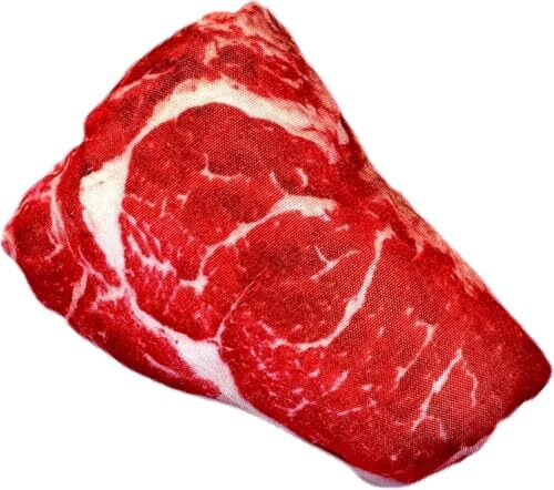 Elzhan Steak Plush Dog Squeak Toy for Small and Medium Dogs