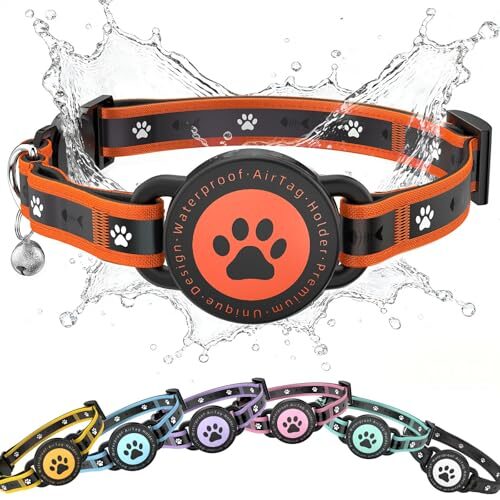 Jiarui Reflective Cat Collar With AirTag Holder