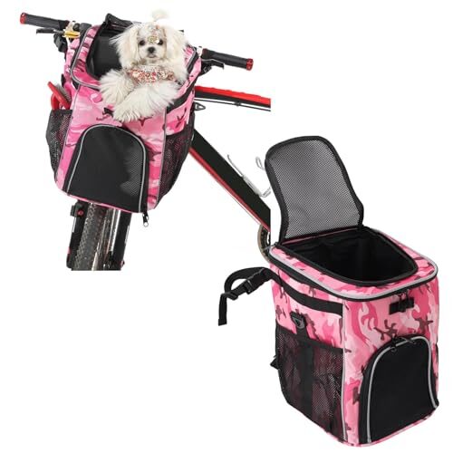 Large Dog Backpack Carrier Pink Camo