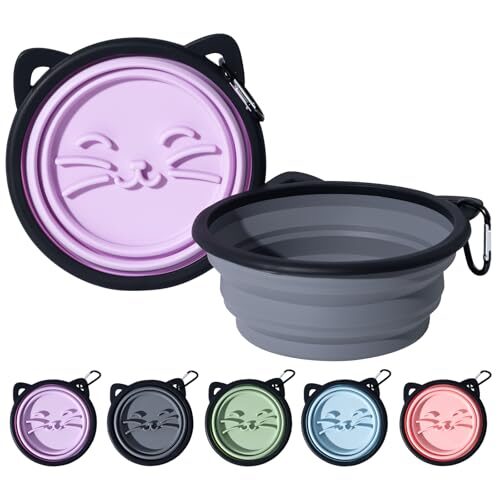 Slson Collapsible Dog Bowls 2 Pack for Small and Medium Dogs