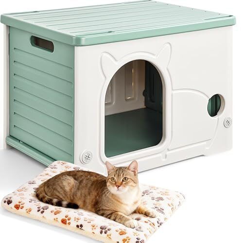 Hibtn Outdoor Cat House for Feral Cats