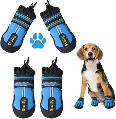 Stalfy Waterproof Dog Boots with Reflective Straps