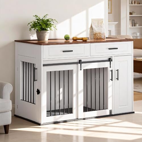 Dawnyield Wooden Dog Crate for Medium and Large Dogs