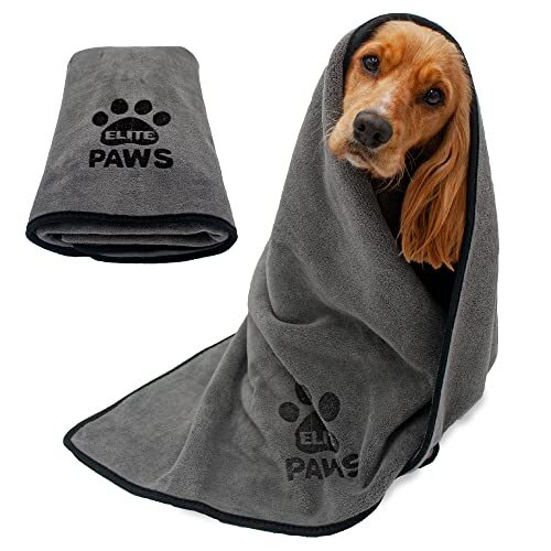 Elite Paws UK Microfibre Dog Towel Grey
