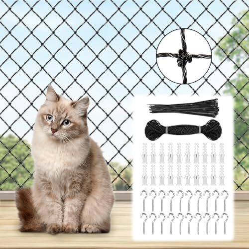 Uraqt Balcony Safety Net for Cats with Fixings