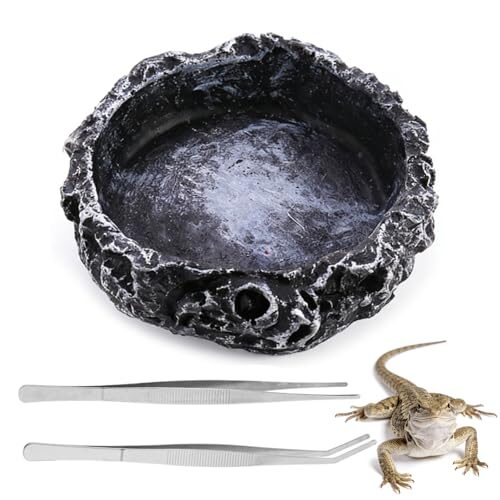 Reptile Water Bowl with Tweezers for Bearded Dragons