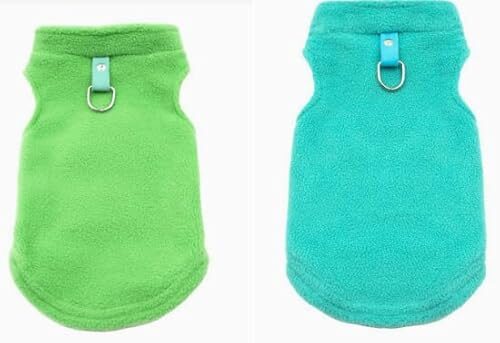 Dog Coat with Leashes in Lake Blue and Green