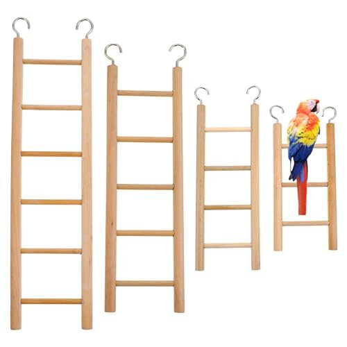 Wooden 4-Pack Bird Ladders 3 To 6 Steps