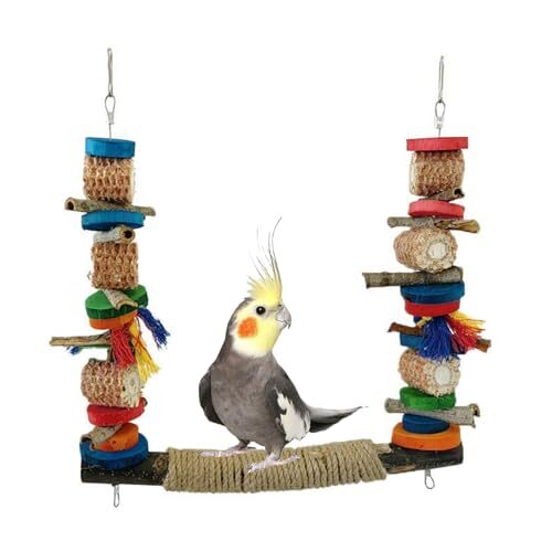 Wooden Bird Perch Swing for Parrots