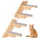 Wooden Wall Mounted Four Step Cat Shelf With Plush Cover