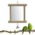 Wooden Bird Mirror Toy with Bell for Parrots