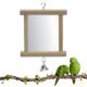 Wooden Bird Mirror Toy with Bell for Parrots