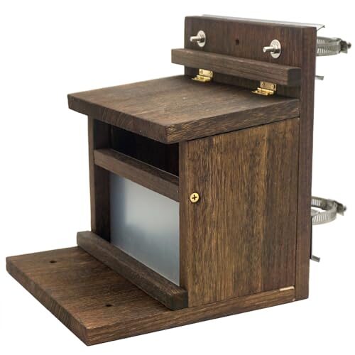 Zeqeey Wooden Squirrel Feeder With Lift Up Lid