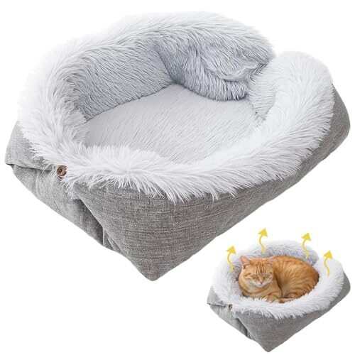 Cat Bed 2-in-1 Igloo and Sleeping Bag for Small Cats